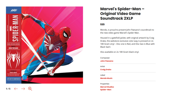 《蜘蛛侠：迈尔斯》原声带将于2021年1月上市，售35美元