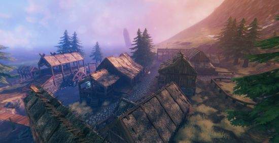 玩家放出在《英灵神殿》中溪木镇的对比图 与原景非常相似